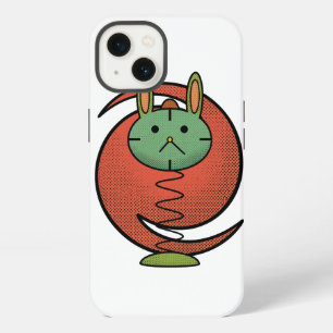 Süße grüne Katze orange Kreis iPhone / iPad-Hülle Hülle