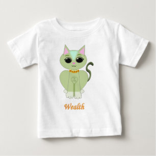 Süße grüne Kitz Katzen Cartoon Baby T-shirt