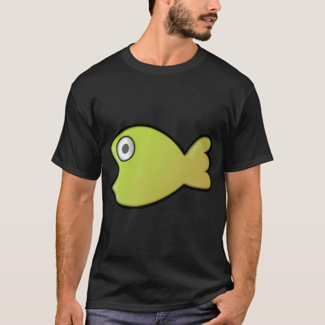 süße grüne oder gelbe Fische T-Shirt (Vorderseite)