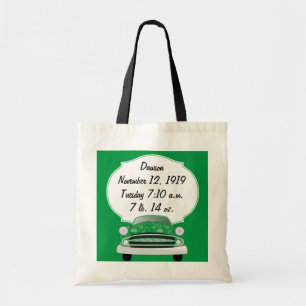 Süße grüne Retro-Auto-Baby-Junge-Geschenke Tragetasche
