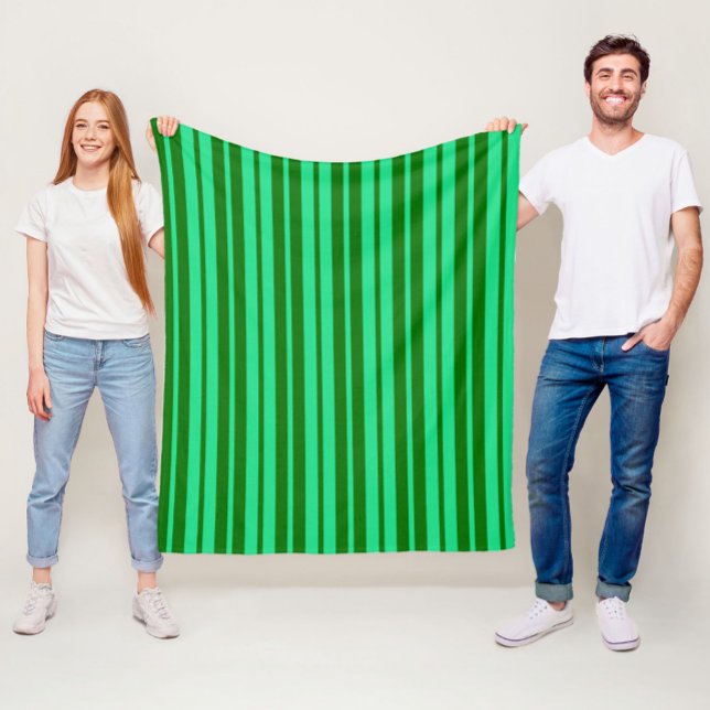 Süße grüne stilvolle Streifenmuster-Design  Fleecedecke (Von Creator hochgeladen)