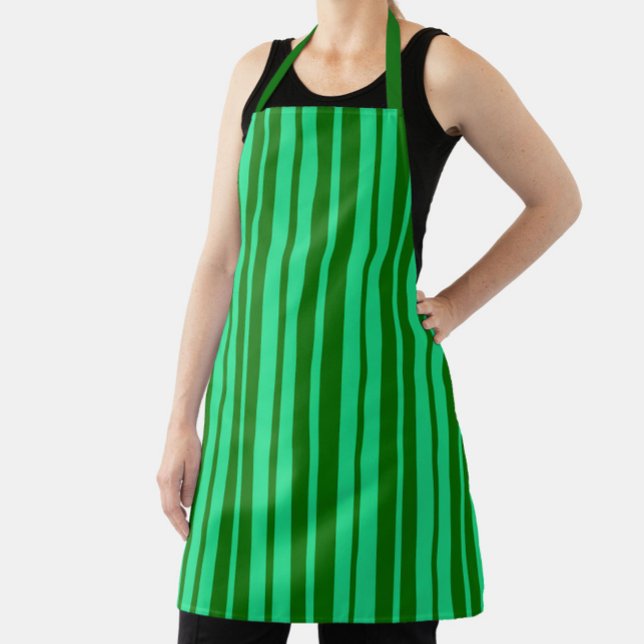 Süße grüne stilvolle Streifenmuster-Design  Schürze (Von Creator hochgeladen)