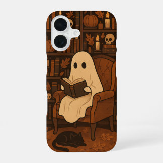 Süße gruselige Bibliothek, Herbstleseghost iPhone 16 Hülle