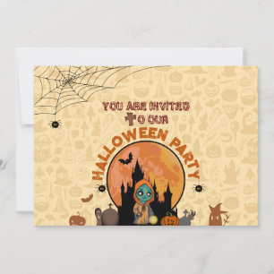 Süße gruselige Geister-Kinder-Halloween-Party Einladung
