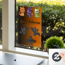 Süße gruselige Halloween-Drachen-Fensterfolie