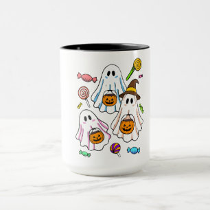 Süße gruselige Halloween-Geister & Süßigkeiten zum Tasse