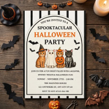 Süße gruselige Halloween-Katzen-Party