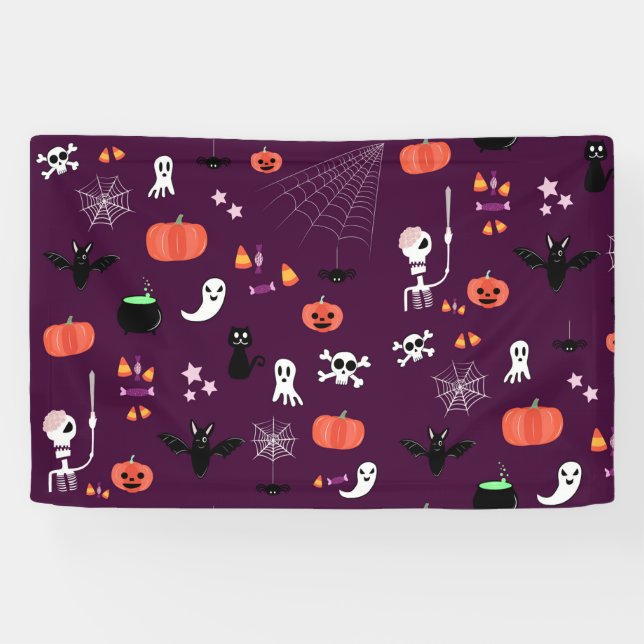 Süße gruselige Halloween-Kunst Banner (Horizontal)