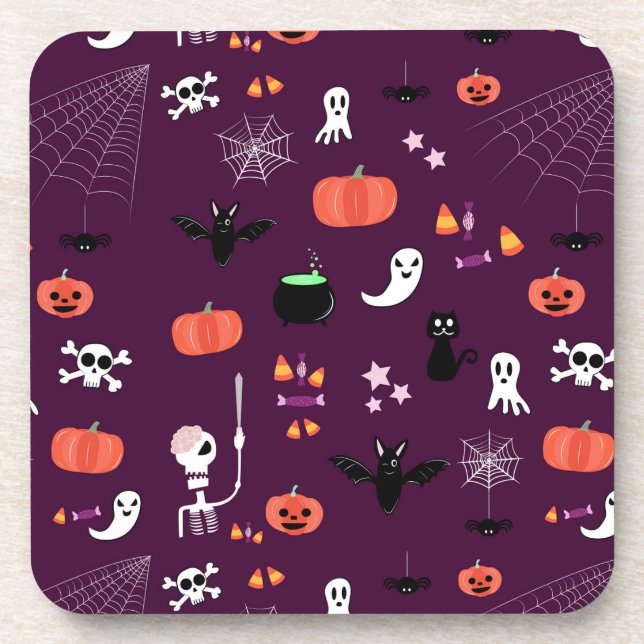 Süße gruselige Halloween-Kunst Getränkeuntersetzer (Vorderseite)