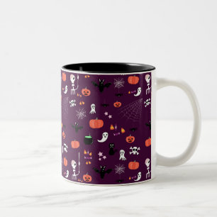 Süße Gruselige Halloween-Kunst Zweifarbige Tasse
