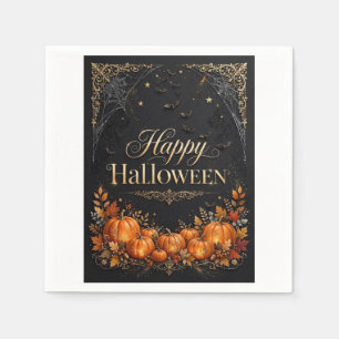 Süße gruselige Halloween-Mumie- und Kürbis-Partyse Serviette