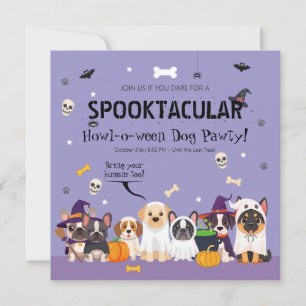 Süße gruselige Hunde-Halloween-Party Einladung