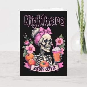 Süße Gruselige Nacht vor Kaffee Halloween Blumen S Karte