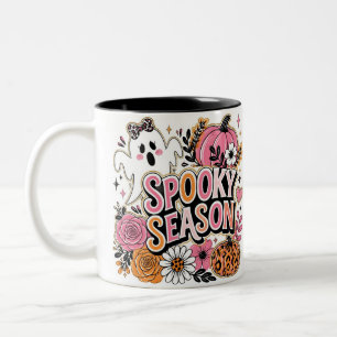 Süße gruselige rosa Halloween-Kaffeetasse Zweifarbige Tasse