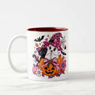 Süße gruselige rosa Halloween-Kaffeetasse Zweifarbige Tasse