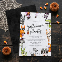Süße gruselige Wasserfarben-Halloween-Party