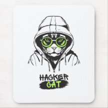 Süße Hacker-Katze Illustration – Cybersicherheit G
