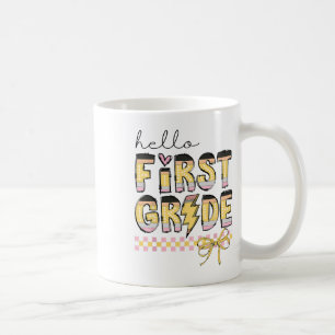 Süße Hallo Erstklässler Bleistift Schleife Zurück  Kaffeetasse