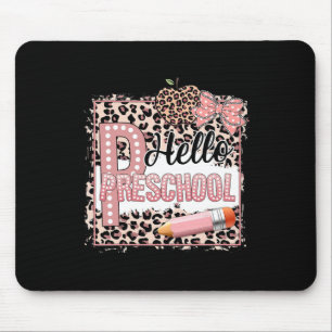 Süße Hallo Vorschule Pre-k Rosa Leopard Zurück zur Mousepad
