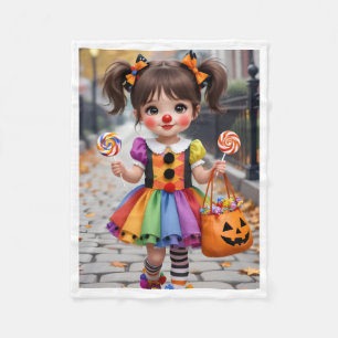 Süße Halloween-Clown-Trick-or-Treat-Flanelldecke Fleecedecke