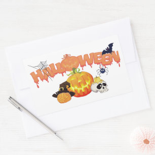 Süße Halloween-Dekorationen Rechteckiger Aufkleber