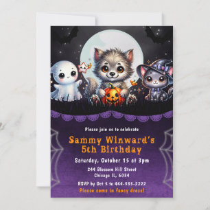Süße Halloween-Geburtstagsparty Einladung