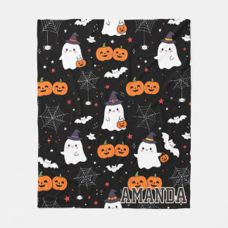 Süße Halloween-Geist-Doodle-Pola-Fleece-Decke Fleecedecke