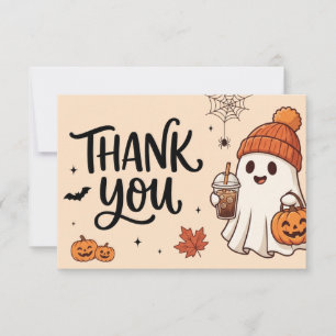 Süße Halloween-Geist-Kaffee-Dankeskarte Dankeskarte