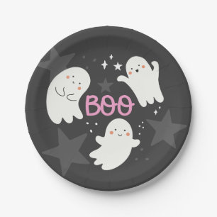 Süße Halloween-Geister BOO Pappteller