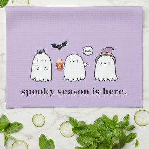 Süße Halloween-Geister Gruselige Jahreszeit Boo Li Geschirrtuch