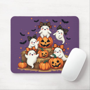 Süße Halloween-Geister mit Coquette-Schleifen und  Mousepad