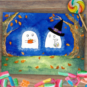 Süße Halloween-Geister-Postkarte von Nicole Janes Postkarte