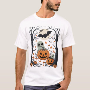 Süße Halloween-Geister und Jack O Lantern Wald T-Shirt