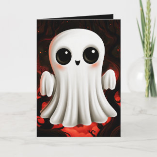 Süße Halloween-Ghost-Illustration Karte