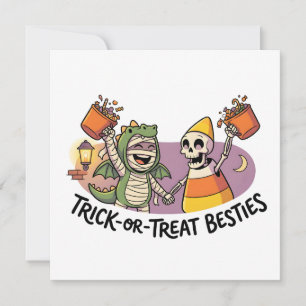 Süße Halloween-Gruppe Einladung