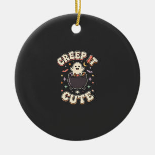 Süße Halloween-Grusel-Vibes Keramik Ornament