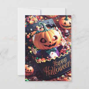 Süße Halloween-Grußkarte #5 Einladung