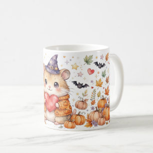 Süße Halloween-Hamster-Hexe-Kürbis-Tasse Kaffeetasse
