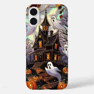 Süße Halloween-Handyhülle Geist Spukhaus iPhone 16 Plus Hülle