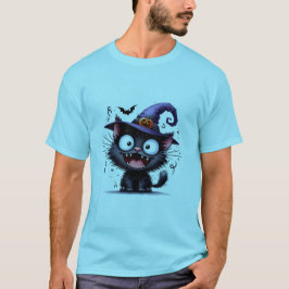 Süße Halloween-Hexenkatze Kürbishut Aufkleber ✨🐾� T-Shirt