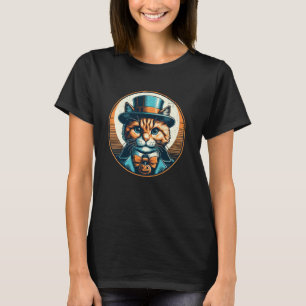 Süße Halloween-Katze im Vampir-Kostüm T-Shirt