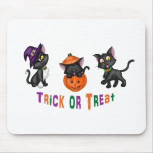 Süße Halloween-Katzen Mousepad