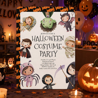 Süße Halloween-Kostenüm Party für Kinder Einladung