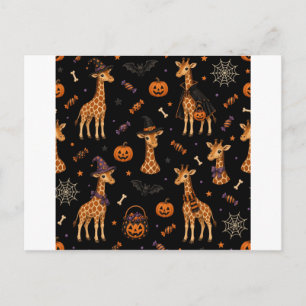 Süße Halloween-Kostüm-Giraffen-Postkarte Postkarte