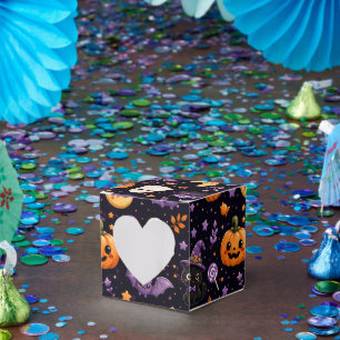 Süße Halloween-Kürbis-Geist-Katze-Fledermaus-Kunst Geschenkschachtel