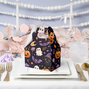 Süße Halloween-Kürbis-Geist-Katze-Fledermaus-Kunst Geschenkschachtel