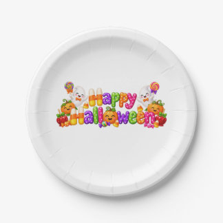 Süße Halloween-Kürbisse Candy Corn Spaß für Kinder Pappteller