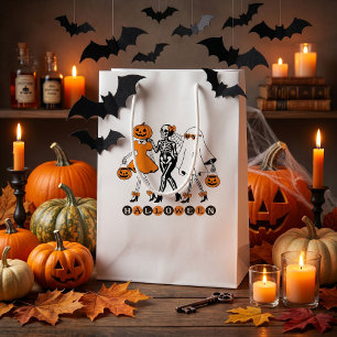 Süße Halloween-Mädchen Skelett-Geist-Kürbis Mittlere Geschenktüte