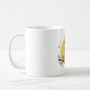Süße Halloween-Nacht-Kunst mit Eulenhexenhut Kaffeetasse