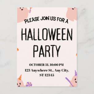 Süße Halloween-Party-Einladung Feiertagspostkarte